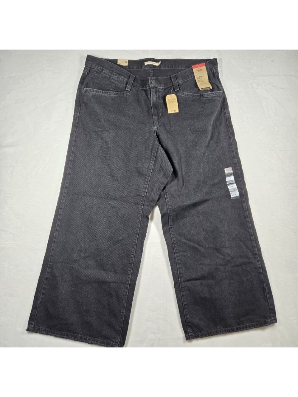 NWT Levis 94' Baggy Wide Leg Jeans Womens 18W 40 X 30 Washed Black Mid Rise